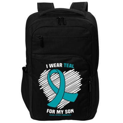 I Wear Teal For My Son Sexual Assault Awareness Meaningful Gift Impact Tech Backpack