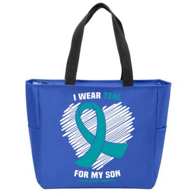 I Wear Teal For My Son Sexual Assault Awareness Meaningful Gift Zip Tote Bag