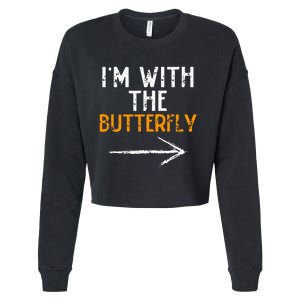 IM With The Butterfly Last Minute Costume Halloween Couple Cropped Pullover Crew