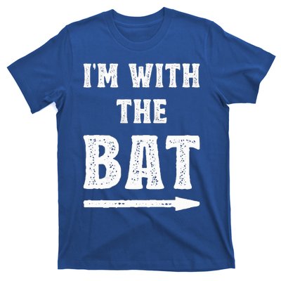 I'm With The Bat Costume Halloween Matching Couple Lazy DIY T-Shirt