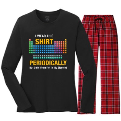 I Wear This Periodically Retro Chemistry Women's Long Sleeve Flannel Pajama Set 