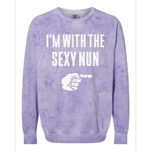 Im With The Sexy Nun Funny Halloween Couple Costume Gift Colorblast Crewneck Sweatshirt