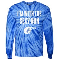 Im With The Sexy Nun Funny Halloween Couple Costume Gift Tie-Dye Long Sleeve Shirt