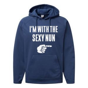 Im With The Sexy Nun Funny Halloween Couple Costume Gift Performance Fleece Hoodie