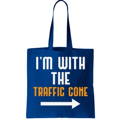 Im With The Traffic Cone Costume Funny Halloween Couple Tote Bag