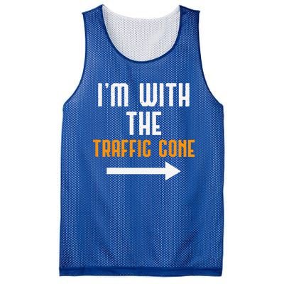 Im With The Traffic Cone Costume Funny Halloween Couple Mesh Reversible Basketball Jersey Tank