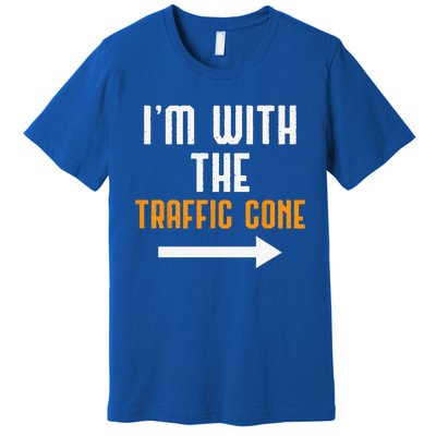 Im With The Traffic Cone Costume Funny Halloween Couple Premium T-Shirt