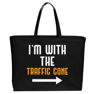 Im With The Traffic Cone Costume Funny Halloween Couple Cotton Canvas Jumbo Tote