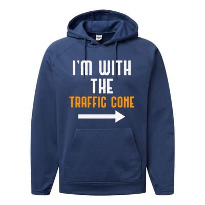 Im With The Traffic Cone Costume Funny Halloween Couple Performance Fleece Hoodie