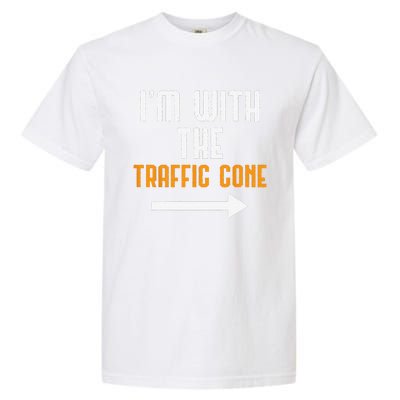 Im With The Traffic Cone Costume Funny Halloween Couple Garment-Dyed Heavyweight T-Shirt