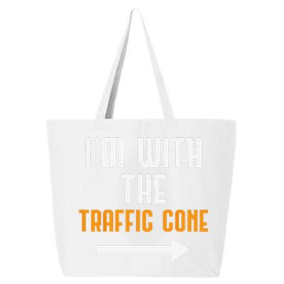 Im With The Traffic Cone Costume Funny Halloween Couple 25L Jumbo Tote