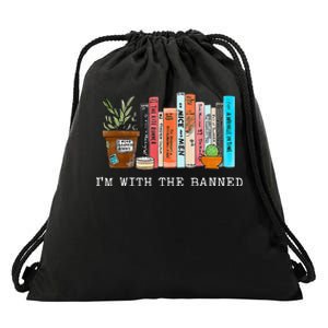 Im With The Banned Books I Read Banned Books Lovers Drawstring Bag