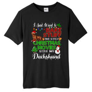 I Want To Bake Stuff And Watch Christmas Movies Dachshund Gift Tall Fusion ChromaSoft Performance T-Shirt