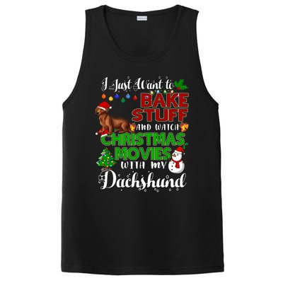 I Want To Bake Stuff And Watch Christmas Movies Dachshund Gift PosiCharge Competitor Tank