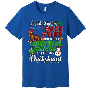 I Want To Bake Stuff And Watch Christmas Movies Dachshund Gift Premium T-Shirt