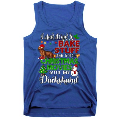 I Want To Bake Stuff And Watch Christmas Movies Dachshund Gift Tank Top