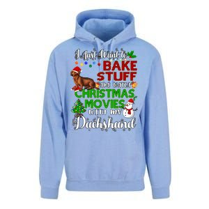 I Want To Bake Stuff And Watch Christmas Movies Dachshund Gift Unisex Surf Hoodie