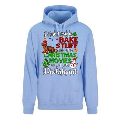 I Want To Bake Stuff And Watch Christmas Movies Dachshund Gift Unisex Surf Hoodie