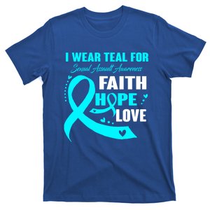 I Wear Teal For Sexual Assault Awareness Funny Gift T-Shirt