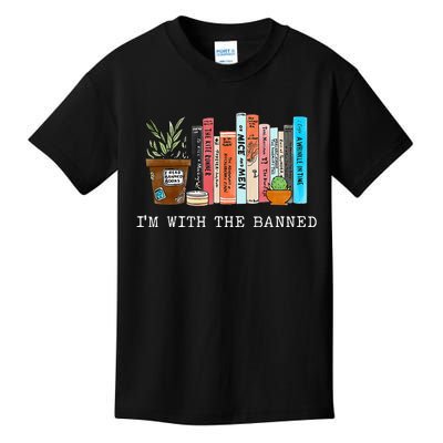 Im With The Banned Books I Read Banned Books Lovers Kids T-Shirt