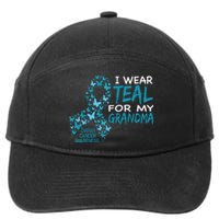 I Wear Teal For My Grandma Ovarian Cancer Awareness T 7-Panel Snapback Hat