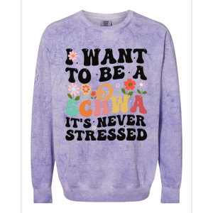 I Want To Be A Schwa ItS Never Stressed Science Of Reading Meaningful Gift Colorblast Crewneck Sweatshirt