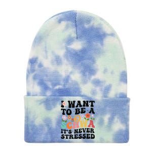 I Want To Be A Schwa ItS Never Stressed Science Of Reading Meaningful Gift Tie Dye 12in Knit Beanie