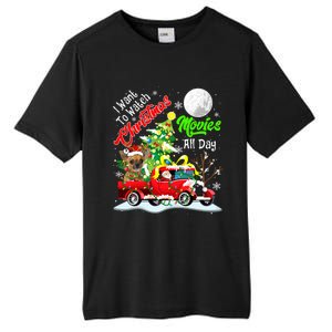 I Want To Watch Xmas Movies Cute Santa Chihuahua On Truck Gift Tall Fusion ChromaSoft Performance T-Shirt