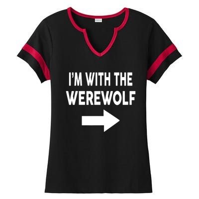 IM With The Werewolf Halloween Costume Ladies Halftime Notch Neck Tee