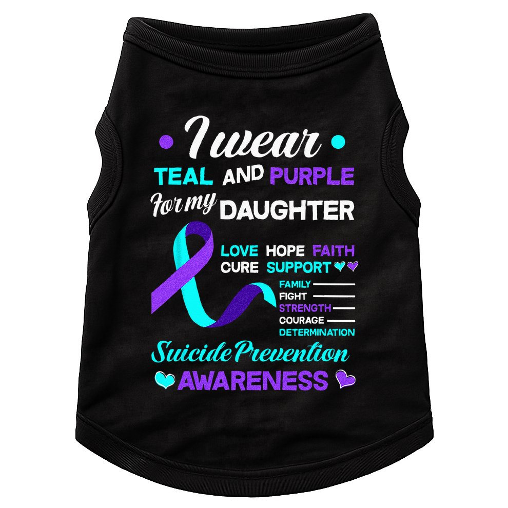I Wear Teal & Purple For My Daughter Suicide Prevention Doggie Tank
