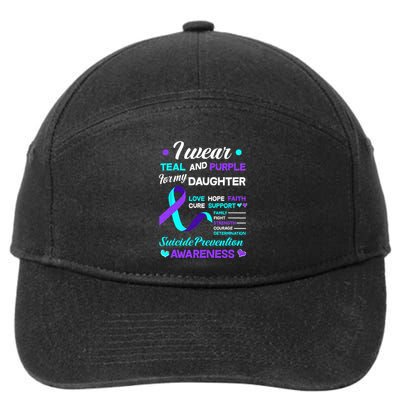 I Wear Teal & Purple For My Daughter Suicide Prevention 7-Panel Snapback Hat
