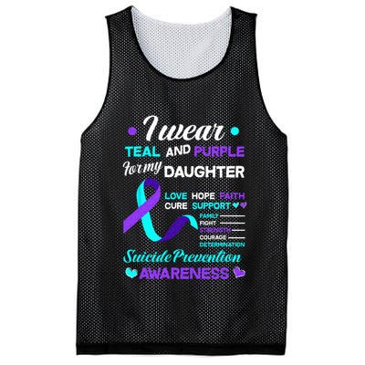 I Wear Teal & Purple For My Daughter Suicide Prevention Mesh Reversible Basketball Jersey Tank