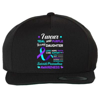 I Wear Teal & Purple For My Daughter Suicide Prevention Wool Snapback Cap