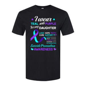 I Wear Teal & Purple For My Daughter Suicide Prevention Softstyle CVC T-Shirt