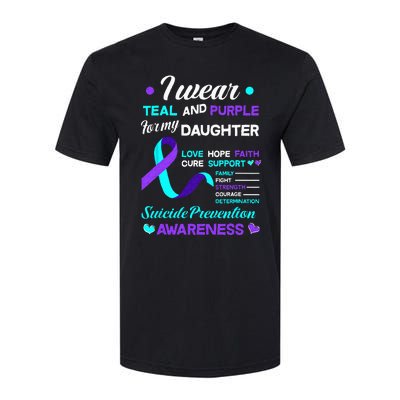 I Wear Teal & Purple For My Daughter Suicide Prevention Softstyle® CVC T-Shirt