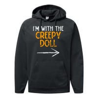 IM With The Creepy Doll Costume Halloween Couple Matching Performance Fleece Hoodie