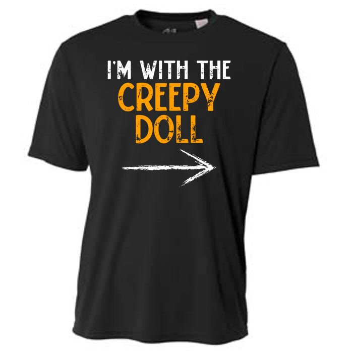 IM With The Creepy Doll Costume Halloween Couple Matching Cooling Performance Crew T-Shirt