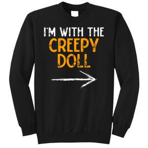 IM With The Creepy Doll Costume Halloween Couple Matching Sweatshirt