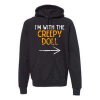 IM With The Creepy Doll Costume Halloween Couple Matching Premium Hoodie