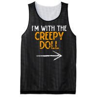 IM With The Creepy Doll Costume Halloween Couple Matching Mesh Reversible Basketball Jersey Tank