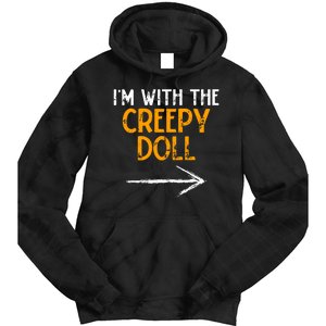 IM With The Creepy Doll Costume Halloween Couple Matching Tie Dye Hoodie