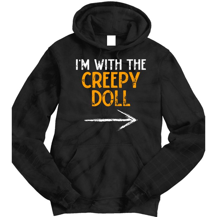 IM With The Creepy Doll Costume Halloween Couple Matching Tie Dye Hoodie