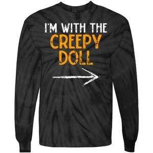 IM With The Creepy Doll Costume Halloween Couple Matching Tie-Dye Long Sleeve Shirt