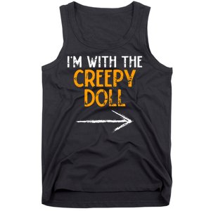 IM With The Creepy Doll Costume Halloween Couple Matching Tank Top