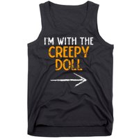 IM With The Creepy Doll Costume Halloween Couple Matching Tank Top