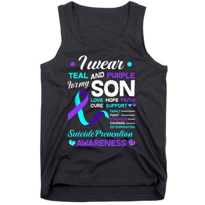 I Wear Teal & Purple For My Son Suicide Prevention Awareness Tank Top