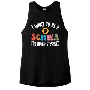 I Want To Be A Schwa ItS Never Stressed Science Of Reading Gift Ladies PosiCharge Tri-Blend Wicking Tank