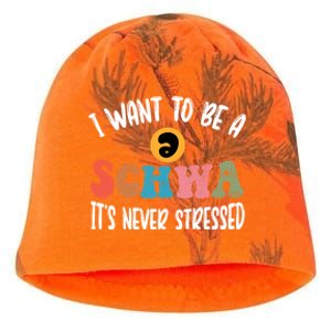 I Want To Be A Schwa ItS Never Stressed Science Of Reading Gift Kati - Camo Knit Beanie