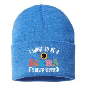 I Want To Be A Schwa ItS Never Stressed Science Of Reading Gift Sustainable Knit Beanie