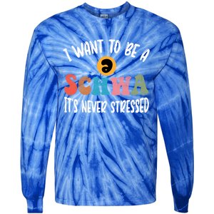 I Want To Be A Schwa ItS Never Stressed Science Of Reading Gift Tie-Dye Long Sleeve Shirt